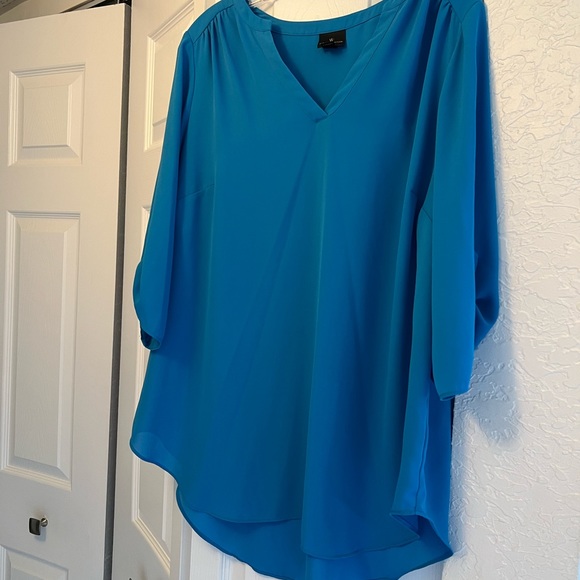 WORTHINGTON WOMAN TURQUOISE OX Hi Lo TOP - Picture 7 of 7